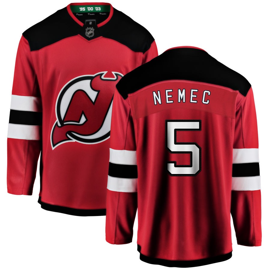 Simon Nemec New Jersey Devils Fanatics Branded Home Breakaway Jersey - Red